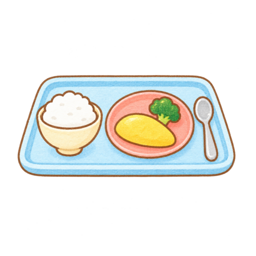 給食トレーのイラスト
