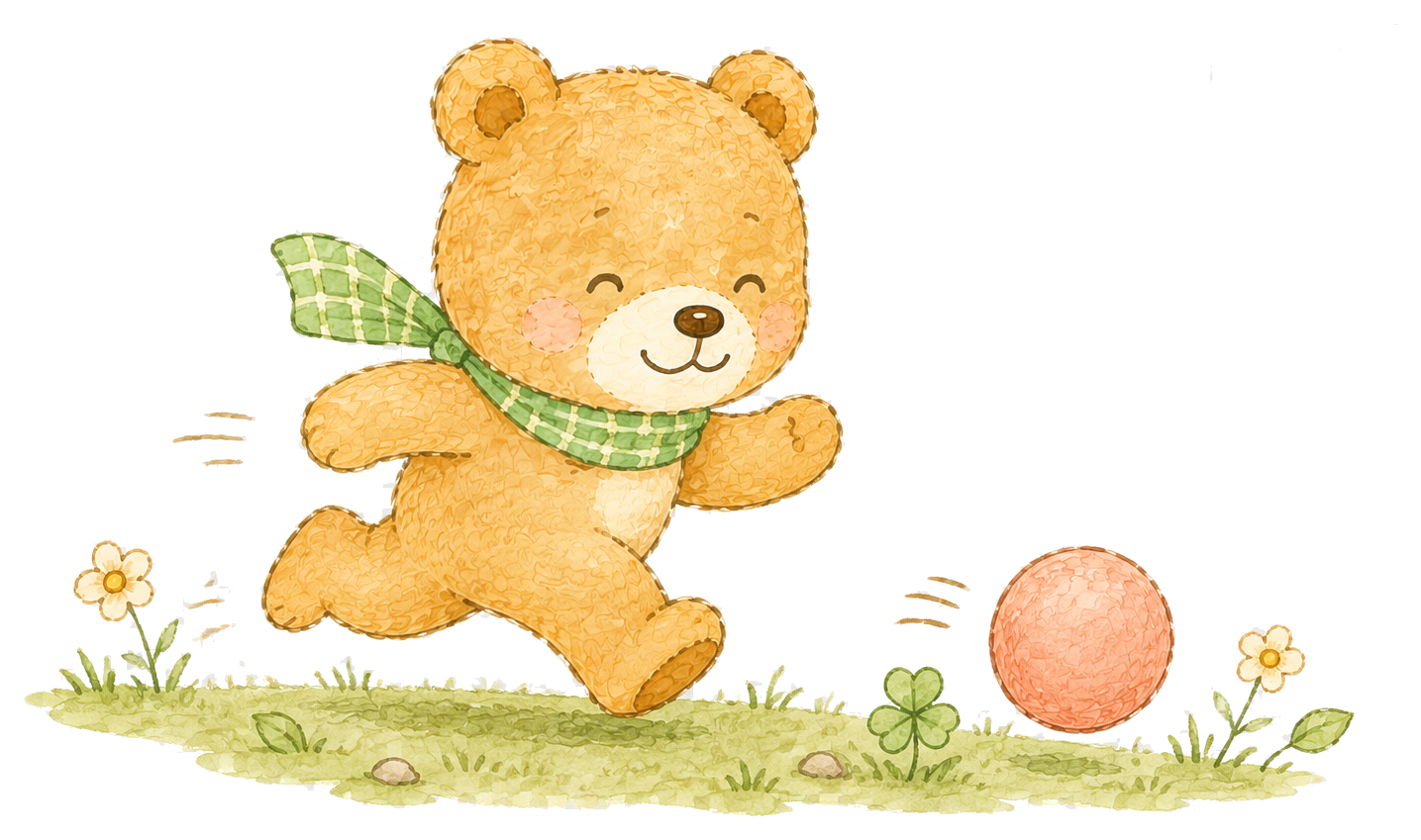 サッカーをするくまのイラスト